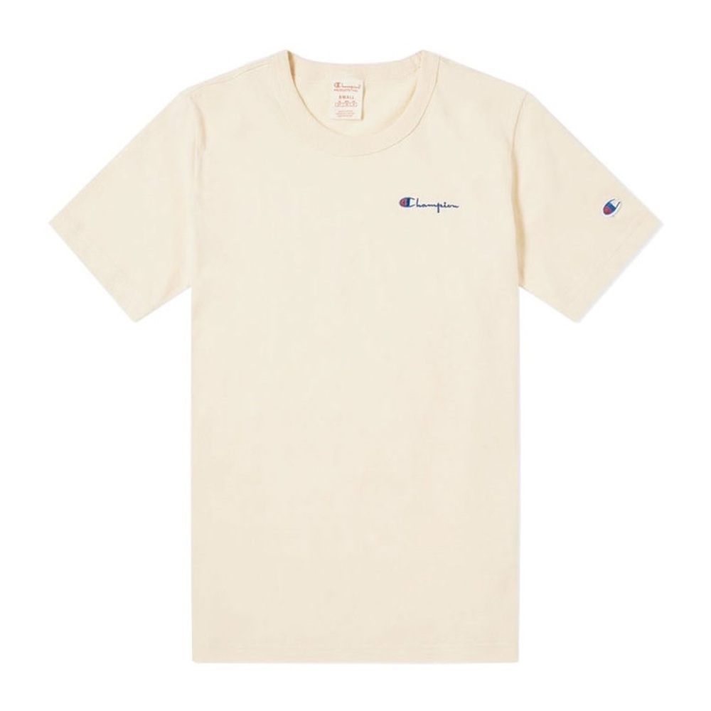 NWT Champion Men’s Small tee Classic T Shirt Light Yellow Green Logo New Spring